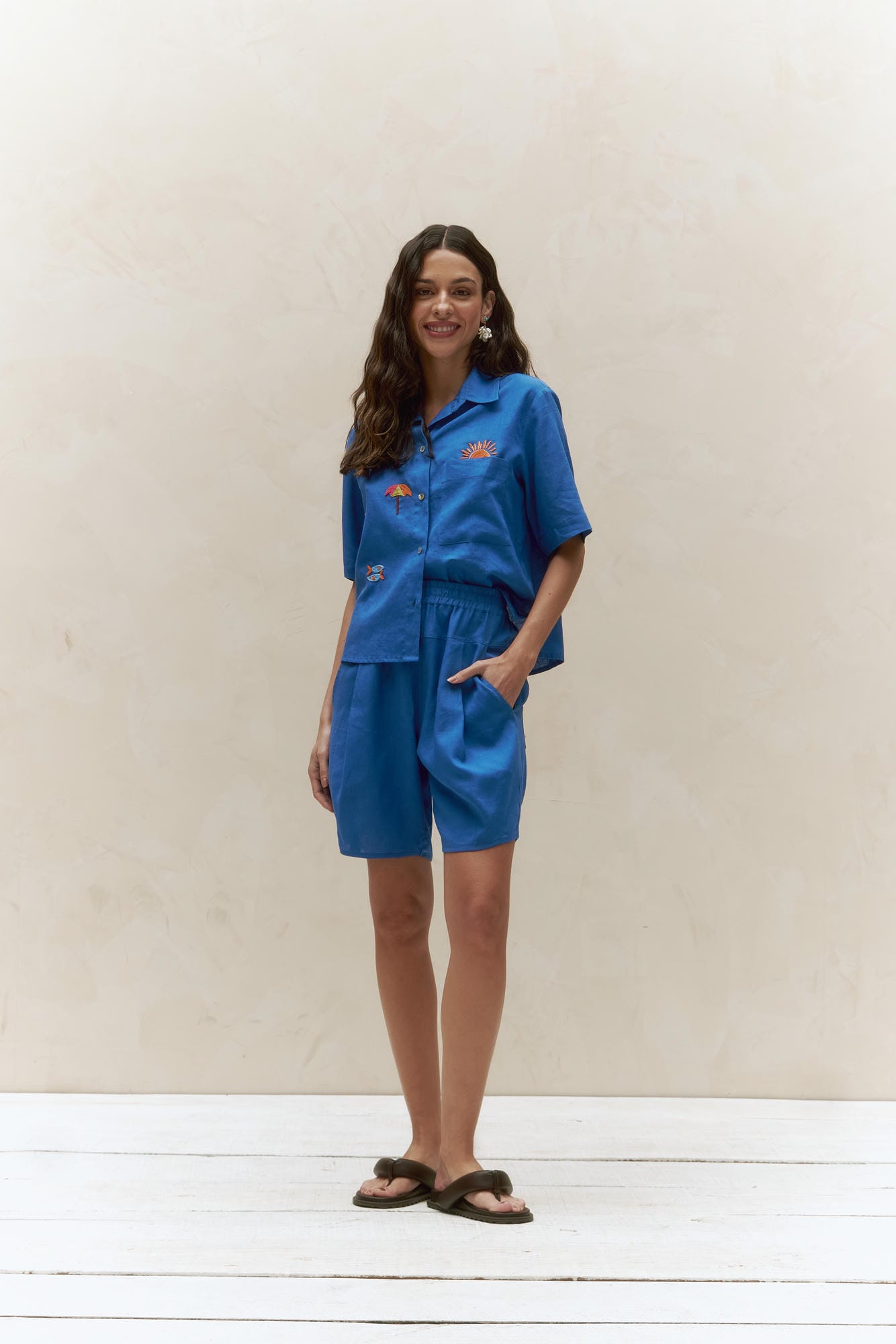 LOOK_13 - CAMISA LINHO PRAIA E SHORT JOGGER - 462