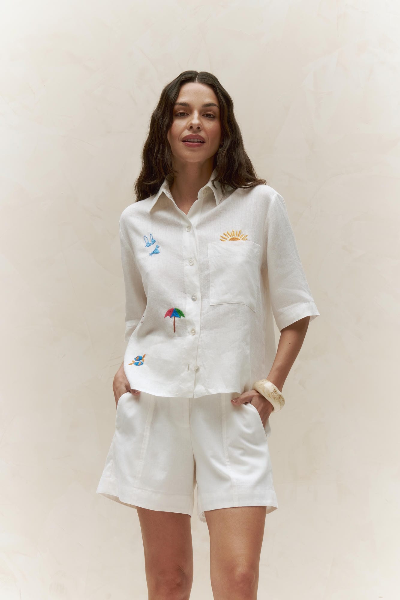 LOOK_14 - CAMISA LINHO PRAIA E SHORT ALFAIATARIA LINHO - 504